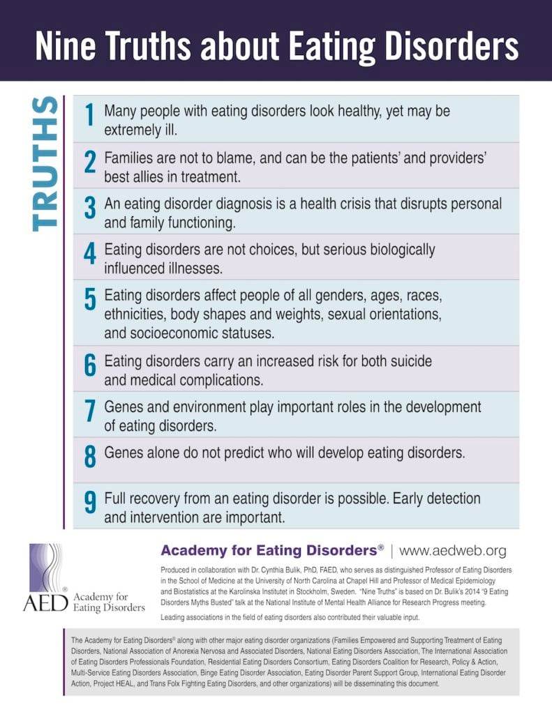 nine truths about eating disorders